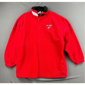 Detroit Red Wings Pro Edge NHL Pullover Mens Large Red Fleece 1/4 Zip Sweater